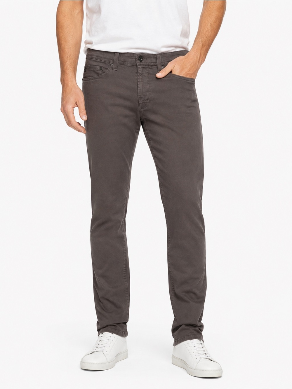 AG Adriano Goldschmied Matchbox Slim Straight Gray Brown Pants 34x32